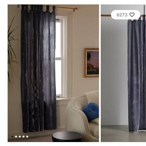 Urban Outfitters Velvet Curtain - Dark Gray